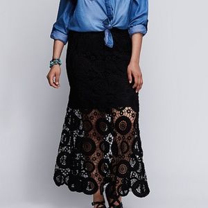 Black Lane Bryant Lace Maxi Skirt- lightly used